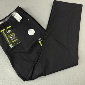 Lee Extreme Motion MVP Straight Fit Stretch Pants Black 46x30 Men's